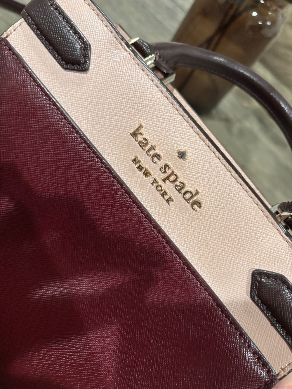 kate spade Pink and Burgundy Two-Tone Satchel - Picture 7 of 8